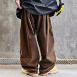 AIDASE  -  Distressed Wash Brown Denim Bending Knife Pants Jeans Men Streetwear Fashion Hip Hop Loose Casual Oversize Wide Leg Baggy Jeans aidase-shop