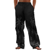 AIDASE  -  autumn and winter Hawaii beach men's printed casual cotton and linen loose trousers aidase-shop