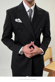 AIDASE  -  Traje Novio 2025 New Grooms Suit Naples Suit Set For Men Business Casual Striped Suit Men Tuxedo Suit Smoking Homme Mariage aidase-shop