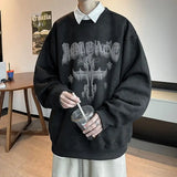 Aidase Fashion O-Neck Long Sleeve Printed Letter Sweatshirts Men's Clothing 2024 Autumn New Loose All-match Tops Casual Sweatshirts aidase-shop