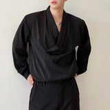 AIDASE  -  Winter New Men's Solid Color Long-Sleeve Shirt Japanese Retro Fashion Trendy High Street Loose Casual Niche Men's Top aidase-shop