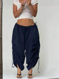 AIDASE  -  Women Y2K Oversized Baggy Pants Low-rise Elastic Waist Drawstring Wide Leg Trousers Loose Streetwear Casual Sweatpants aidase-shop