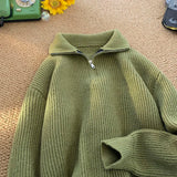Aidase winter outfits men Women's Men's Y2K Turtleneck Sweater Knit Sweatshirts Coat For Men Knitwear With Zipper Korean WInter Outer Pullovers Men Blouse aidase-shop