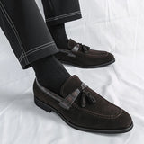 AIDASE  -  Fashion Brand Men's Breathable and Non Slip Casual Leather Shoes Spring New Item Men's Comfortable Tassel Suede Leather Loafers aidase-shop