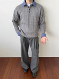 AIDASE  -  Retro Japanese Sle Long Sve Knitted Sweater Men Women Spring Autumn Versatile Striped Patchwork Twist Knitwear aidase-shop