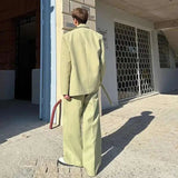 AIDASE  -  Spring New Men Tide Suit Set Niche Double Collar Strap Design Wide Leg Pants Casual Straight Korean Chic Blazer Sets aidase-shop