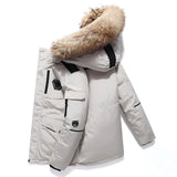AIDASE  -  Winter Men Black White Dark Red Solid Color Loose Fit Simple Basic Casual Trendy Long Sleeve Hooded Thicken Parkas Male Coats aidase-shop