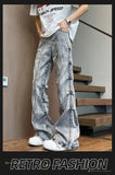 AIDASE  -  High Street Men Jeans Washed Wrinkle Design Denim Pants Trendy Loose Casual Straight Leg Trousers Summer New aidase-shop