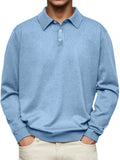 AIDASE  -  Men's Long Sleeve Polo Shirts Solid Color Turn Down Collar Business Casual Polos Men Spring Autumn Fashion Pulover Tees Tops aidase-shop