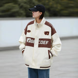 49.39Aidase Retro Bomber Jacket Men Vintage Racing Baseball Jackets Couple Motorcycle High Street Loose Patchwork Coats Spring Autumn aidase-shop