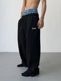 Aidase Hip Hop Grey Sweatpants Sports Pants Button Jean Elastic Waist Pants Loose Trousers Y2K Casual Sportwear Pants Joggers aidase-shop
