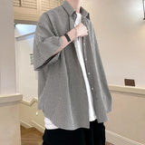 =Aidase Shirt man fashion Streetwear Casual Plaid Shirt Men'S Half Sleeve High Quality Loose Spring Summer Fashion Chemise Homme aidase-shop