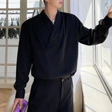AIDASE  -  Winter New Men's Solid Color Long-Sleeve Shirt Japanese Retro Fashion Trendy High Street Loose Casual Niche Men's Top aidase-shop