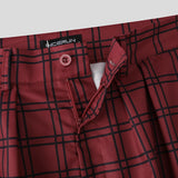 AIDASE  -  Men Plaid Pants Button Joggers Oversize Casual Wide Leg Trousers Men Streetwear 2025 Loose Fashion Male Long Pants S-5XL aidase-shop
