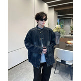 AIDASE  -  Retro American Waed Heavyweight Denim Jaet Loose Casual Stand Collar for Men And Women Spring Street Sle Trendy Coat aidase-shop