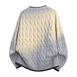 AIDASE  -  Knit Crew Neck Men Sweater Lazy Style Loose Trendy Knitted Long Sleeve Tops 2025 Fashion All-match Simple Pullovers 21E7046 aidase-shop