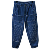 AIDASE  -  Vintage High Street Hip Hop Jeans For Men Spring Autumn Loose Wide Leg Big Pocket Overalls Trendy Neutral Denim Cargo Pants