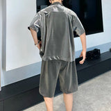 AIDASE  -  Summer Cool Men's Three-Piece Set New Trendy Shiny Silk Shirt Vest Shorts Sets Casual Niche 2025 Personality Suit 21E6490 aidase-shop