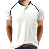 AIDASE  -  Summer High Quality Cotton Henley T-shirts Mens Casual Short Sleeve Tee Shirts Pullover Tops Henry Fashion Streetwear aidase-shop