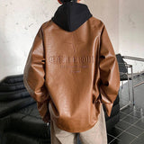 AIDASE  -  2025 New Fashion Men Jacket PU Leather Design Stand Collar Long Sleeve Zipper Male Coats Stylish Handsome Menswear 21E6325 aidase-shop