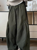 AIDASE  -  Unsiex Wide Leg Pants Japanese Vintage Loose Pleated Cargo Pants For Men Women Casual Elastic Waist Cityboy Versatile Pants aidase-shop