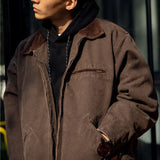 Spring Autumn New Workwear Jacket Men's American Retro Versatile Cargo Jacket Fashion Men's Vintage Zipper Lapel Coat aidase-shop