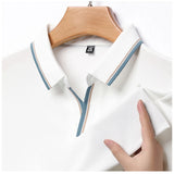 Aidase Perfect Men's V-neck Polo Shirt, Summer Short-Sleeved Top, Men's Advanced Clothes Suitable for Business and Leisure