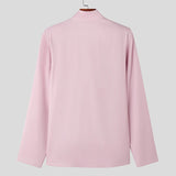AIDASE  -  Men Shirt Solid Color Stand Collar Long Sleeve Casual Men Clothing Streetwear Loose Fashion Leisure Cmaisas S-5XL aidase-shop