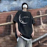 AIDASE  -  Fashion O-Neck Loose Printed Washed Vintage T-Shirts Men's Clothing Summer New Oversized Casual Tops Young Style Tee Shir aidase-shop