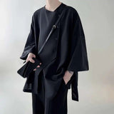 AIDASE  -  Irregular Design Short Sleeved Men Shirt Niche Single-breasted Solid Color Male Tops 2025 New Fashion Men's Shirts 21E6627 aidase-shop