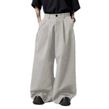AIDASE  -  Loose Fit Men's Casual Pants with Pockets Pleated Slimming Daily Simple Style Pure Color Imported from Mainland China aidase-shop