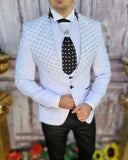 AIDASE  -  Modern Wedding Men Suits 3 Piece Coat Vest Pants Groom Frog Button Suit Business Blazer Pants Prom Party Jacket Customized aidase-shop
