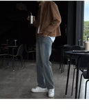 AIDASE  -  Early Autumn Brown Stand Collar Jacket Outerwear Loose American Sleeve Warm Gate Men's Fashion Stand Fit Long Sleeve aidase-shop