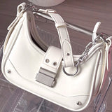 AIDASE  -  Y2K Bags For Women Luxury Designer Handbags And Purses 2023 New In PU Sequined Lock Rivet Decoration Small Underarm Shoulder Bag aidase-shop