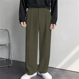 AIDASE  -  Men's formal straight-leg loose solid-color comfortable daily casual suit pants aidase-shop