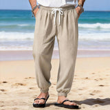 AIDASE  -  Men's Lightweight Textured Beach Pants Drawstring Waist Jogger Trousers Casual Loose Fit Summer Bot for Vaion aidase-shop