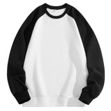 AIDASE  -  Men's Hoodless Sweater Raglan Sleeves Round Leadercolor Matching Plus Size Sweater Bottoming Shirt U of I Sweatshirt aidase-shop