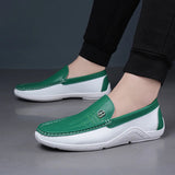 AIDASE  -  Men's Fashionable Comfortable Soft Casual Loafers Slip-On Shoes Trendy Anti-Slip Leather Footwear for Casual Wear-6601 aidase-shop