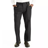 AIDASE  -  Spring Autumn Fashion Vintage Men Casual Business Suit Pants Loose Straight Trousers Solid Color Outdoor Pant Oversized Clothing
