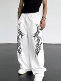 AIDASE  -  Men's Gothic Tribal Print Wide Leg Sweatpants - Loose Hip Hop Streetwear Trousers Elastic Waist Casual Pants aidase-shop