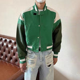 Aidase New Autumn And Winter Niche Stitching Design High-Grade Leather Jacket American Retro High Street Fashion Casual Y2k Jacket Men aidase-shop