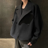 AIDASE  -  Short Long Sleeve Men Woolen Coat Autumn Winter New Korean Style Loose Slimming Jacket Trendy Handsome Menswear 21E7676 aidase-shop