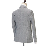 Aidase Cenne Des Graoom Classic Full Men's Suit Plaid 2 Pcs Vintage Double-Breasted Jacket Vest Pants for Office Business Wedding