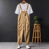 AIDASE  -  Men Y2K Fancy Color Bib Overalls Loose Pockets Cargo Cotton Pants Casual Plus Size Jumpsuits Coveralls aidase-shop