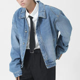 AIDASE  -  American Denim Jacket Men's High Street Cool and Stylish Jean Coats Spring Autumn Personality Loose Trendy Workwear Jackets aidase-shop