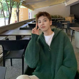 Aidase Hooded Sweater Coat American Vintage Sweater Casual Knitted Sweaters Men Pullover Jumpers Men Fashion Clothing Streetwear Tops aidase-shop