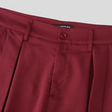 AIDASE  -  Men Wide Leg Pants Solid Color Button Joggers Loose Calf-length Trousers Men Streetwear 2025 Fashion Casual Pants S-5XL aidase-shop