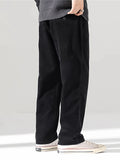 AIDASE  -  Loose Straight Leg Corduroy Men's Pants Spring Autumn New American Retro High Waist Wide Leg Casual Trousers for Men aidase-shop