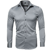 Aidase Spring Long Sleeve Slim Fit Business Light Blue Shirt Men Casual Social Shirt Oversize Male Top Boys Cotton Button Shirt Hot Xxl aidase-shop