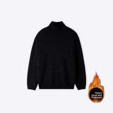 AIDASE  -  Fce Lined mid Ne Knitted Sweater for Men Autumn Winter f High Collar Warm Base Layer irt Casual Sle Polyeste... aidase-shop